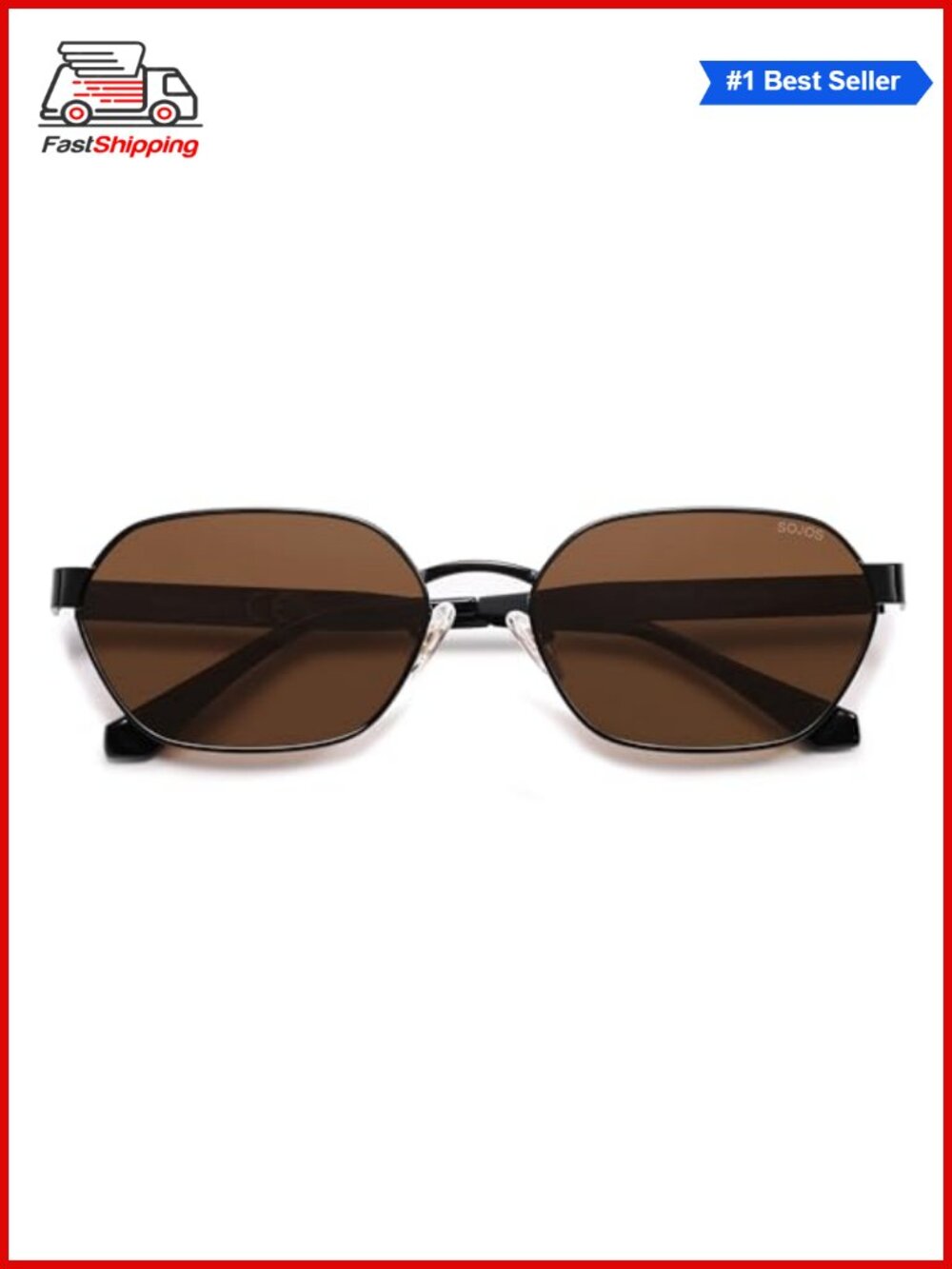 ✨ SOJOS Trendy Polarized Hexagon Sunglasses UV400 Retro Flat Lens Unisex